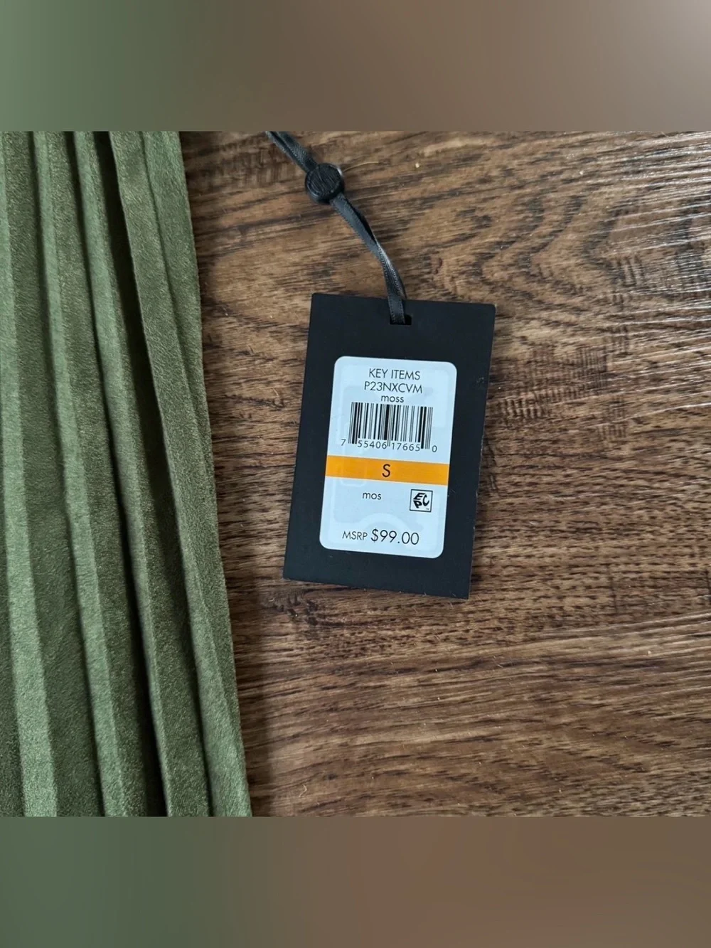 NWT- DKNY Olive Pleated Midi Skirt